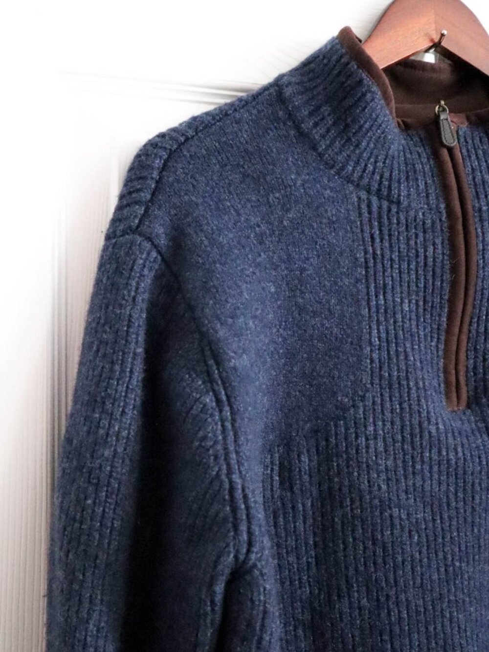 LL Bean Windstopper Waterfowl Quarterzip Sweater Goretex Lined Merino Wool Sz XL - Picture 2 of 11